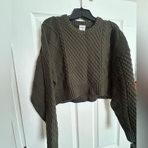 Sunday Best Forest Green Cable Knit Sweater